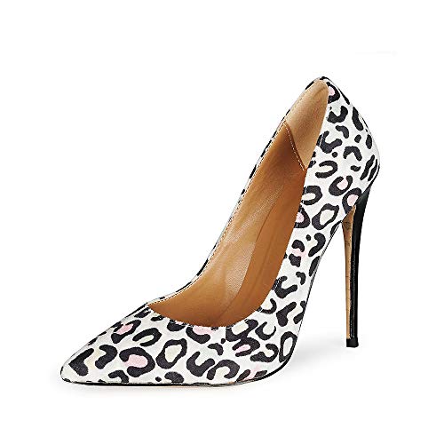 ZJ284s - Zapatos de tacón alto con tacón de 12 cm, cómodos y fáciles de caminar por la noche, color Blanco, talla 45 EU ZJ284s - Zapatos de tacón alto con tacón de 12 cm, cómodos y fáciles de caminar por la noche, color Blanco, talla 45 EU