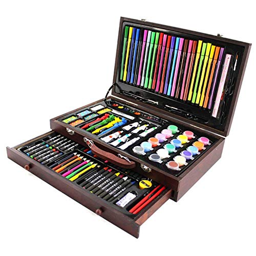ZYL-YL 130 Piecs inspiración del Arte del Dibujo del Sistema y del Bosquejo Coloreado del lápiz Caja de Ceras Pintura Suministros Conjunto de Arte de Dibujo (Color: Marrón)