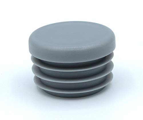10 Piezas de tapas redondas de plástico para tuberías, tamaños elegible de 10mm a 120mm, tapón / contera / protector / funda / pata mueble (diámetro exterior: 32mm, espesor de pared: 1-2mm, Gris)