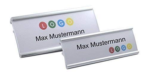 10 Unidades Aluminio Placas Identificativas Color Plata Anodizado de Metal,Talla 65x22 mm o 72x32 mm,con Aguja / Clip,Nombre Divisa,Credencial para Ropa Autorrotulable Identificativas / Clip Metal