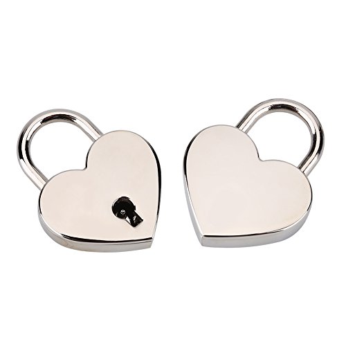 2 juegos de candados en forma de corazón, candados de amor en forma de corazón con llave para equipaje, bolso, diario, regalo de San Valentín