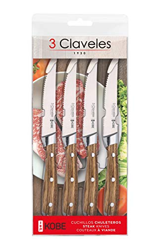 3 Claveles - Set 4 Cuchillos Chuleteros KOBE 11,5 cm – 4,5”