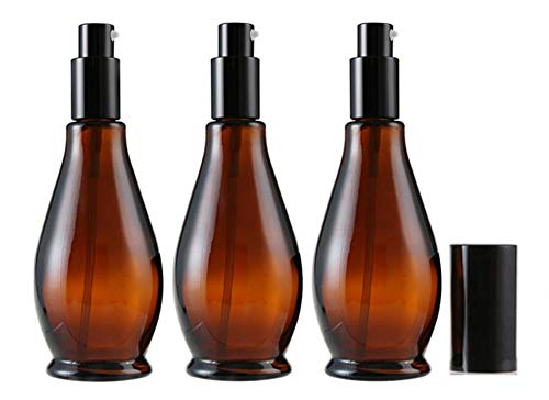 3 frascos vacíos de cristal ámbar de 100 ml con tapa negra, perfume, crema, loción para labios, bálsamo de labios y aceite esencial. 3 frascos vacíos de cristal ámbar de 100 ml con tapa negra, perfume, crema, loción para labios, bálsamo de labios y aceite esencial.