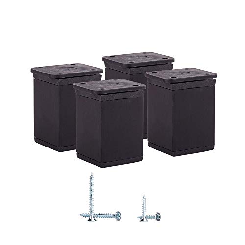 4 patas para muebles (4 unidades), color negro, 6 cm, altura ajustable, perfil angular, 40 x 40 mm, material: aluminio, plástico, tornillos incluidos, 4 unidades, color negro 4 patas para muebles (4 unidades), color negro, 6 cm, altura ajustable, perfil angular, 40 x 40 mm, material: aluminio, plástico, tornillos incluidos, 4 unidades, color negro