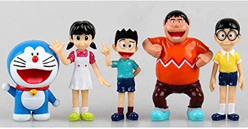 5 unids / Set Figuras de Doraemon PVC Figura de acción Anime muñeca 5-7cm Mini Juguete Modelo Coleccionable Regalo para niños Anime Regalos Modelo Juguetes Kits