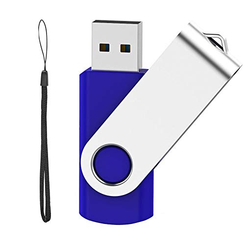 512GB Memorias USB PenDrive Giratoria Pen Drive 512 GB Unidad Flash USB 2.0 Azul - Cordón Gratis