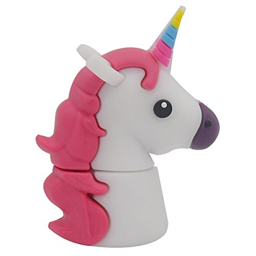 818-Shop No9700020016 - Memoria USB (16 GB), diseño de unicornio, color blanco