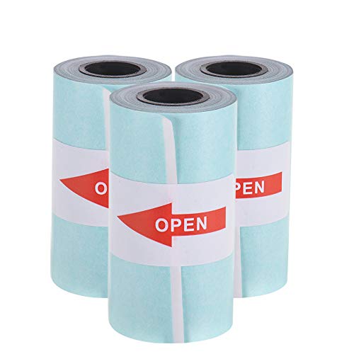 Aibecy - Rollo de papel adhesivo (57 x 30 mm) para impresora térmica de bolsillo PeriPage A6 PAPERANG P1/P2 Mini Photo Printer, 3 Rolls,Blanco