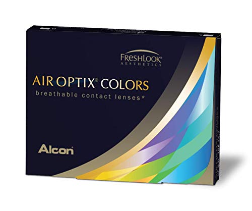 Air Optix Aqua Color 10096247 Lentes de Contacto, R 8.6, D 14.2, Dioptría 0, Color Gris - 2 Unidades