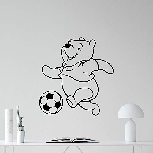 Anime oso oso pegatinas de pared habitación de los niños jugar fútbol decoración del hogar pegatinas de pared cartel fútbol pegatinas de dormitorio