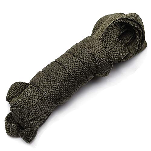 ANUFER Plano 9mm Amplio Vistoso Largo Cordones de los Zapatos para Calzado Deportivo Botas P11 Ejercito Verde 100cm