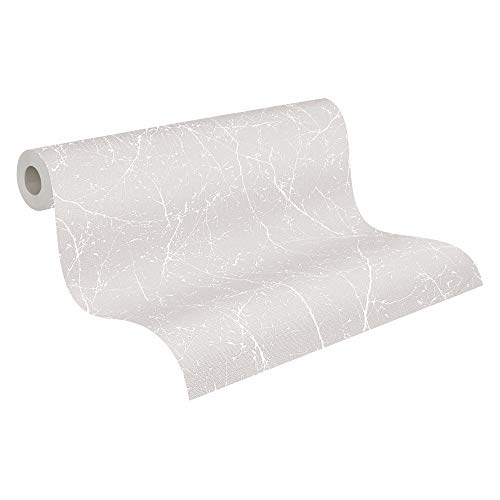 A.S. Création papel pintado de tejido-no-tejido Elegance 3 gris metálico blanco 10,05 m x 0,53 m 305071