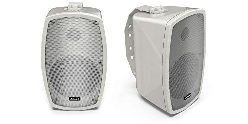 Audibax, Altavoces Ambient 5" - Altavoces HiFi y Sonorización, 2 Vías, Soporte Pared , Color Blanco, Pareja, Potencia 50 W, Frecuencia 70 Hz-20 KHz, Dimensiones 14.5 x 26 x 16 cm, Peso 2.3 Kg