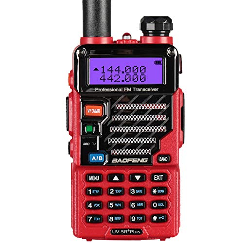 Baofeng - Walkie-Talkie VHF/UHF, 2 m/70 cm, Radio, UV-5R Plus, Color Rojo