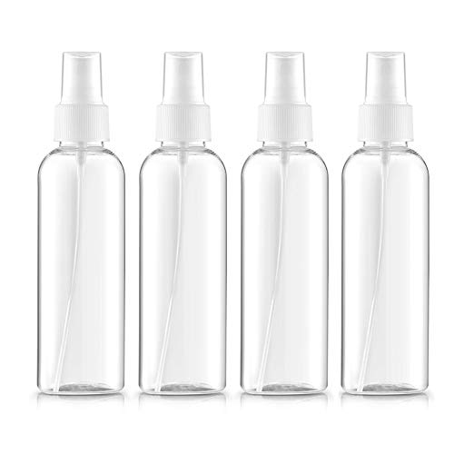 Beito 4pc Bote Spray Botella de Aerosol Vacío Plástico Transparente Niebla Fina Atomizador de Viaje Conjunto de Botellas (100 ML) Beito 4pc Bote Spray Botella de Aerosol Vacío Plástico Transparente Niebla Fina Atomizador de Viaje Conjunto de Botellas (100 ML)