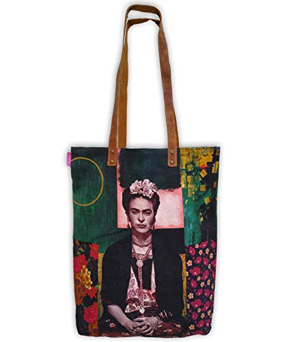 Bolso Moda Urbana. Asa al Hombro, Impresión Digital sobre Lona de algodón suavizada. Frida Kahlo