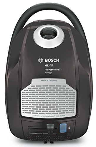 Bosch BGL45500 ProPerformPlus - Aspirador con bolsa AAAA, 700 W, filtro HEPA H13 lavable (recomendado para alérgicos), sistema PowerProtect, color gris plomo y plata