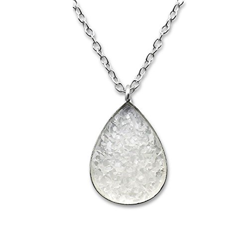 Bungsa© - Collar de plata de ley 925 para mujer con piedra de Druzy, 45 cm (cadena de plata para mujer, collar para el cuello, joya para mujer) Bungsa© - Collar de plata de ley 925 para mujer con piedra de Druzy, 45 cm (cadena de plata para mujer, collar para el cuello, joya para mujer)