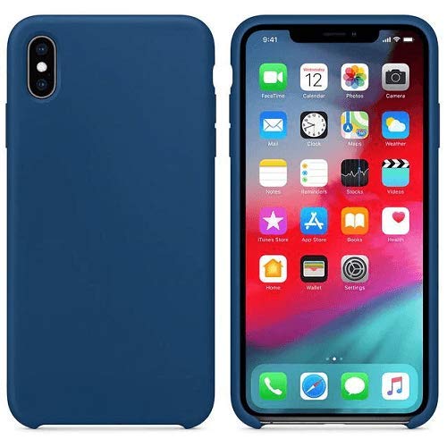 CABLEPELADO Funda Silicona iPhone X/XS Textura Suave Color Azul Cobalto
