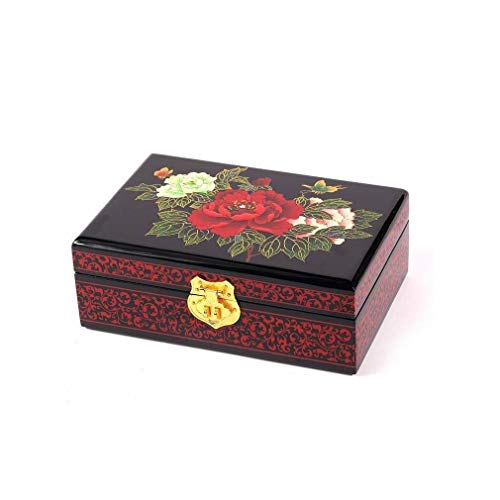 Caja de joyas lacada – Los 3 piñones – Madera lacada y espejo Caja de joyas lacada – Los 3 piñones – Madera lacada y espejo