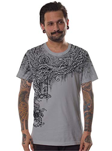 Camiseta Gris Serigrafiada, diseño Original El Ojo Que Todo lo ve - Ropa Urbana para Hombre Talla L