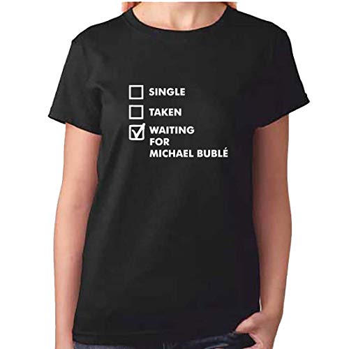 Camiseta Micheal Bublé para mujer, color negro Negro Negro ( 42