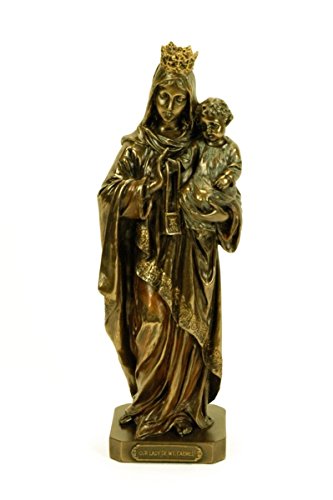 CAPRILO Figura Religiosa Decorativa Virgen del Carmen Figuras Resina. Medidas: 8 x 8 x 25 cm.