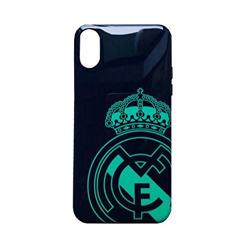 Carcasa Negra con Escudo a Color del Real Madrid Club de Futbol para iPhone XR