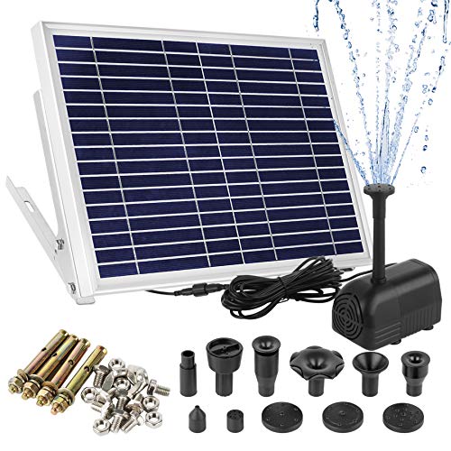 COCOMIA Solar Fuente Bomba, Solar Bomba de Estanque Kit, Fuente de Jardín Solar para Estanque de jardín y Fuentes de La Bomba de Fuente Solar Bomba de Agua con Soporte 10W 1.2M 1350 L/H