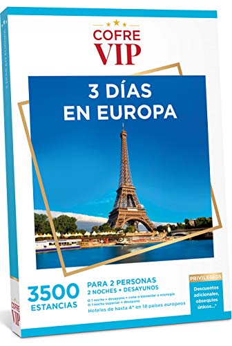 CofreVIP Caja Regalo 3 DÍAS EN Europa 3.500 estancias a Elegir en Las Grandes Ciudades Europa para Dos Personas.