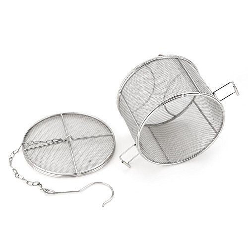 Colador de condimentos de especias de acero inoxidable Colador de bola de té para sopa condimentos de separación cesta de especias filtro de cocina Herramientas de 14 x 10 cm (1410 cm)