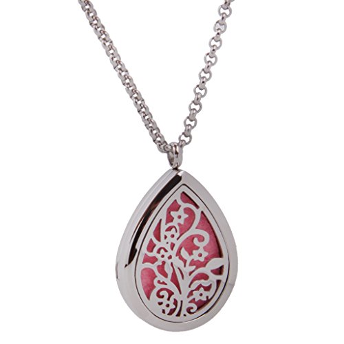Collar Colgado Acero Inoxidable 316L Gota de Agua Medallón Aromaterapia Collar Colgado Acero Inoxidable 316L Gota de Agua Medallón Aromaterapia