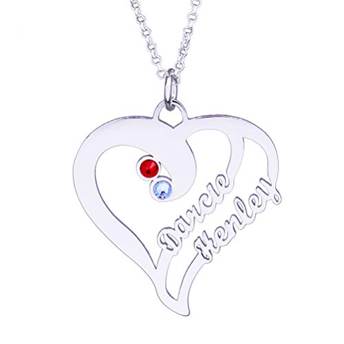 Collar De Mujer Collar Personalizado 25 Plata Esterlina Collar De Mujer Colgante De Corazón con Nombre Personalizado 2(Plata 22) Collar De Mujer Collar Personalizado 25 Plata Esterlina Collar De Mujer Colgante De Corazón con Nombre Personalizado 2(Plata 22)