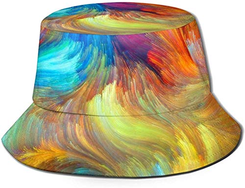 Colors in Bloom Series Flat Top Unisex Sombrero de Pescador Gorras Al Aire Libre para Viajes Playa Protección Solar Gorra de Pescador Iconos de computadora Sombrero de Cubo Sombrero de Pescador de ve