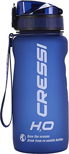 Cressi Water Bottle H20 Frosted Botella Térmica, Azul, 600 ML