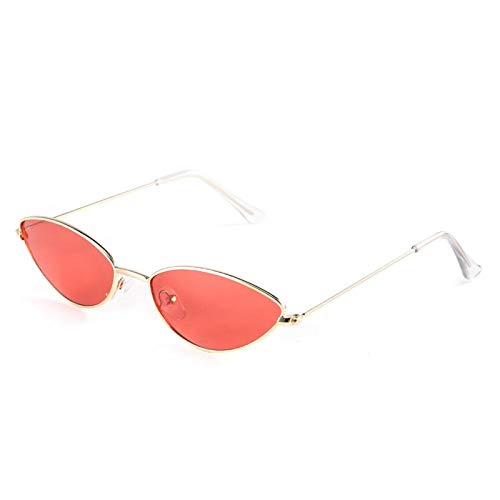 DAUERHAFT Gafas de Sol de Moda duraderas y Resistentes de plástico de Calidad de Estilo Moderno, para Viajes, Actividades al(Gold Frame Red Film)