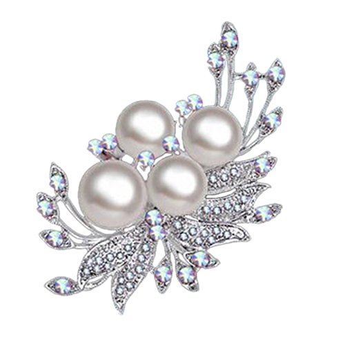 Da.Wa Nueva Broche de Pperlas Broche de Cristal de la Perla de Moda de Alta Gama 7 * 4cm