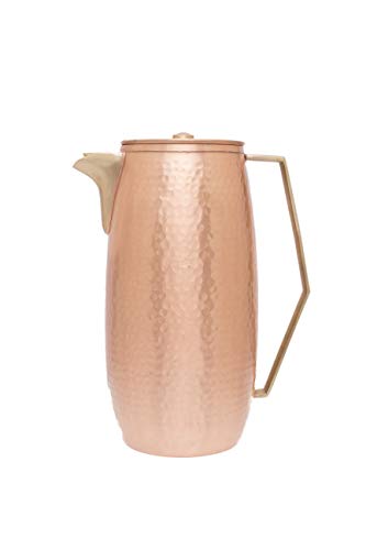 De Kulture Jarra de cobre puro hecha a mano con tapa de 2 l – 7.5 x 3.5 x 9 pulgadas de largo (pulgadas) para buena salud, ayurveda ideal para regalos de cumpleaños de Año Nuevo (marrón) De Kulture Jarra de cobre puro hecha a mano con tapa de 2 l – 7.5 x 3.5 x 9 pulgadas de largo (pulgadas) para buena salud, ayurveda ideal para regalos de cumpleaños de Año Nuevo (marrón)
