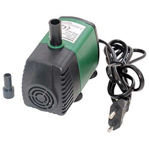 Decdeal 7W 600L/H Bomba de Agua Sumergible Mini Bomba de Fuente Bomba de Agua Ultra silenciosa para Acuario Tanque de Peces Estanque Jardines de Agua Sistemas hidropónicos con boquillas (EU Type 1)