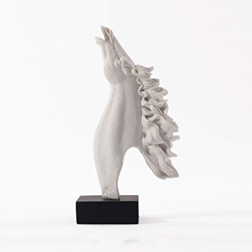 Decoración de escritorio Arte chino de la escultura moderna, Arenisca caballo blanco Estatua animal, decoración casera creativa, utilizando for la oficina decoración y la decoración casera adornos de