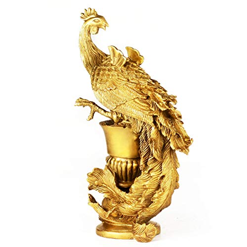 Decoración de Escritorio Phoenix Estatua de Bronce Adornos Crafts Boda Feliz Regalo Inicio Feng Shui Cobre Puro Adornos de Escritorio