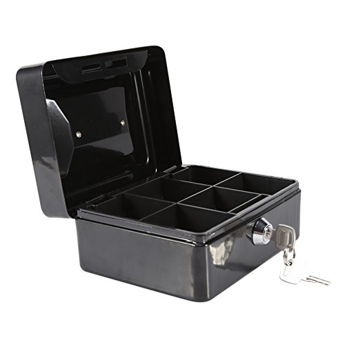 DERCLIVE 1Pc Mini Portable Security Box,Lockable Cash Money Coin Safe Durable Security Box Household