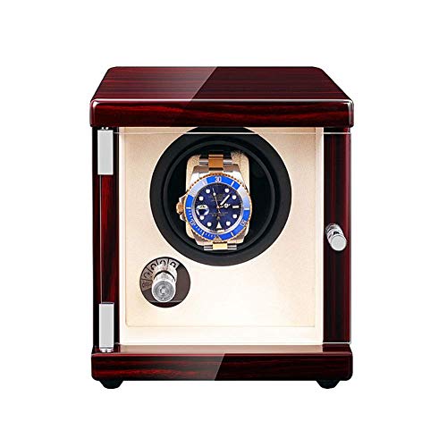 Devanadera de Reloj Individual automática USB de Lujo, 5 Modos de rotación, Caja de presentación de Almacenamiento de Relojes de Madera, 2 métodos de Suministro de energía (Color: A)