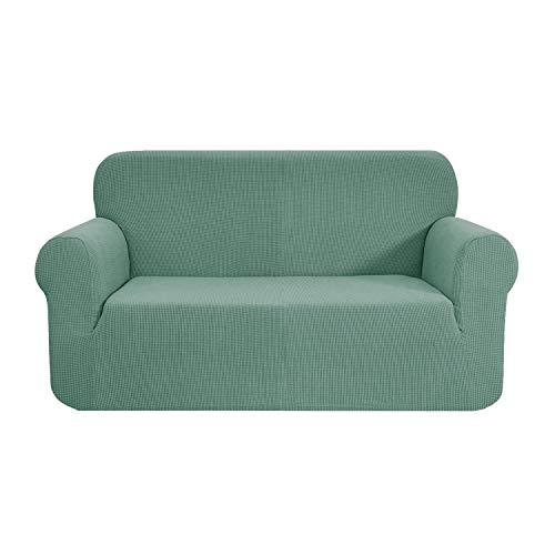 E EBETA Funda de sofá, Tejido Jacquard de poliéster y Elastano, Funda de Clic-clac elástica Cubiertas de sofá de 2 Plaza (Verde Claro, 145-185 cm)