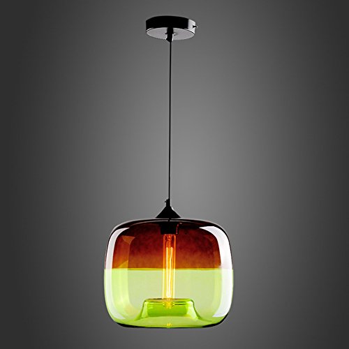 EasyGame - Lámpara de techo de cristal soplado a mano, única y contemporánea, color azul claro, con accesorios de iluminación, 25 cm (gris claro y verde) EasyGame - Lámpara de techo de cristal soplado a mano, única y contemporánea, color azul claro, con accesorios de iluminación, 25 cm (gris claro y verde)