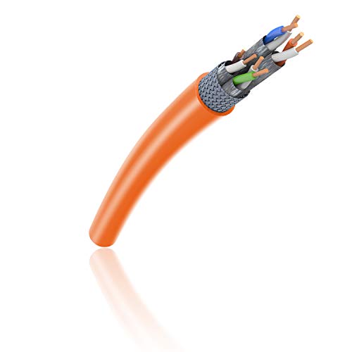 EBROM Cable de datos Cat7a – Categoría 7a – Naranja – Blindado – 100% cobre – 1200 MHz – 10 Gbps – LSZH UC900 SS23 4x2xAWG23 – S/FTP PiMF CE – Se vende por metros