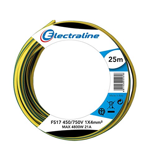 Electraline 13242 - Cable unipolar FS17, 25 m, sección 1 x 4 mm2, apto para cableado de cuadros eléctricos, circuitos eléctricos de ascensores, montacargas