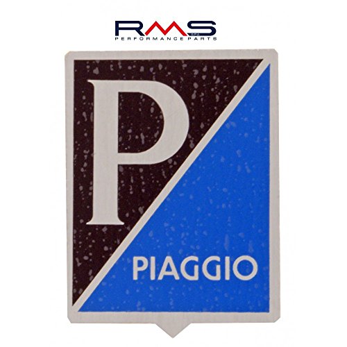 Emblema Piaggio Alt para Vespa Sprint/VBA vbb etc. – Aluminio, Autoadhesivo, 34 x 47 mm