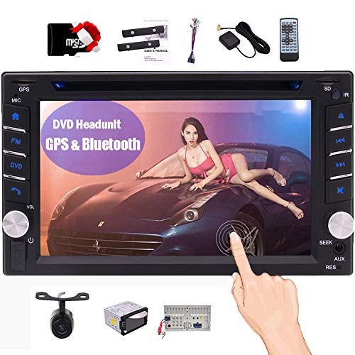 En el tablero de coches estéreo Bluetooth unidad principal Doble Din Car Radio Receptor GPS de navegación con 6,2 pulgadas de pantalla táctil capacitiva 2 din cámara de vídeo de CD DVD Sat Navi Siste