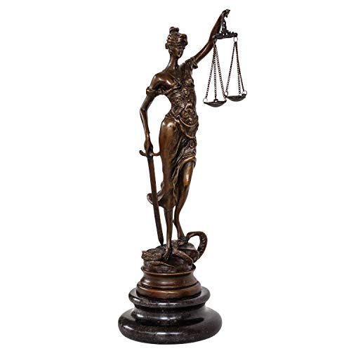 Escultura de Bronce - Dama de la Justicia - Estilo Antiguo Figura - 24cm